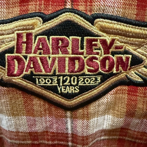 Harley-Davidson Woman’s 120th Anniversary Edition Flannel Button Shirt Sz XL - Picture 1 of 9